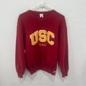 USC Dad Sweatshirt Mens Medium Red Fleece Lined Collegiate Preppy Vintage
